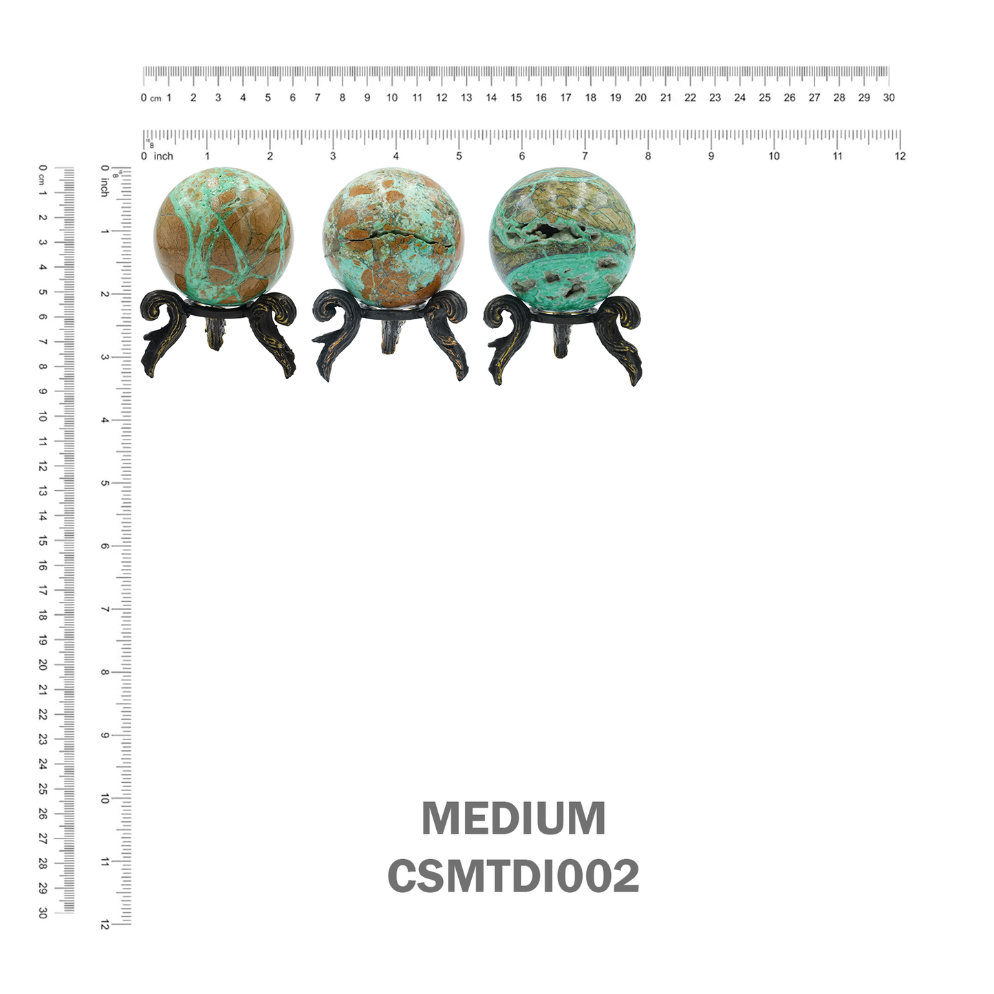 Smithsonite Display Sphere with Brass Decorative Display
