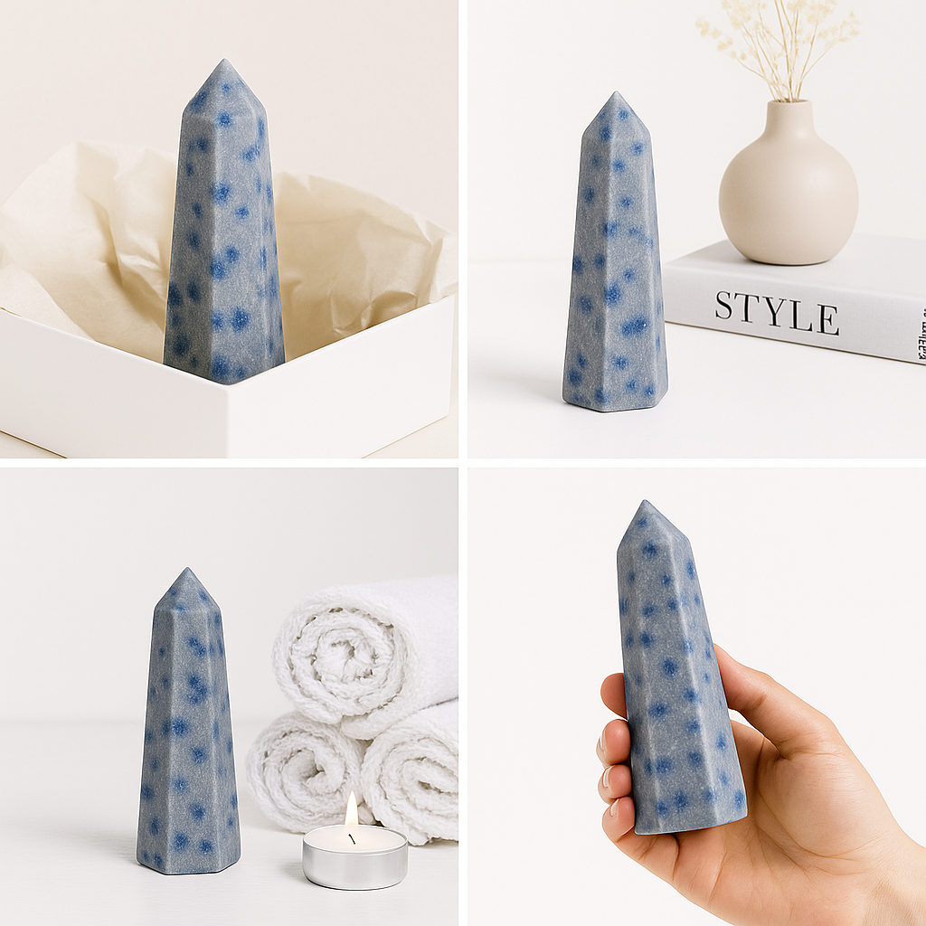 Spotted Blue Quartzite Tower Obelisk (Sold Individually or as Bundle)