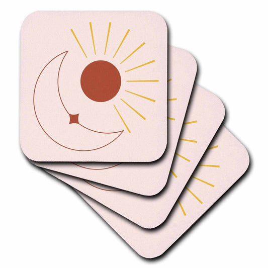 Sun with Moon Coasters – Celestial Drink Coaster Set (4 or 8)