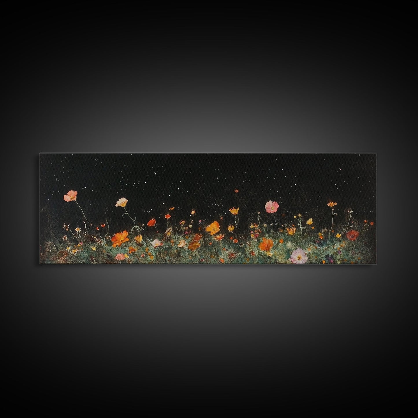 Dark & Moody Wild Flowers Canvas Print
