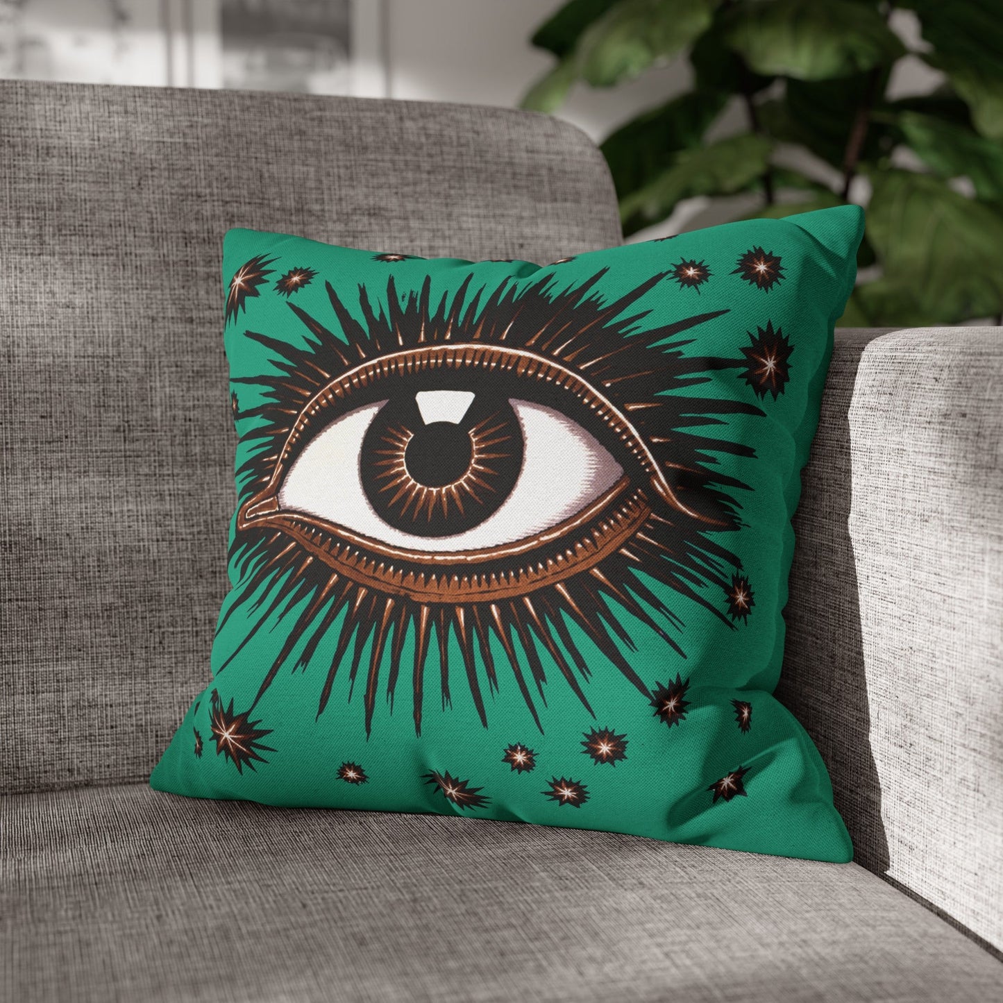 "All Seeing Eye" - Throw Pillow (Teal)