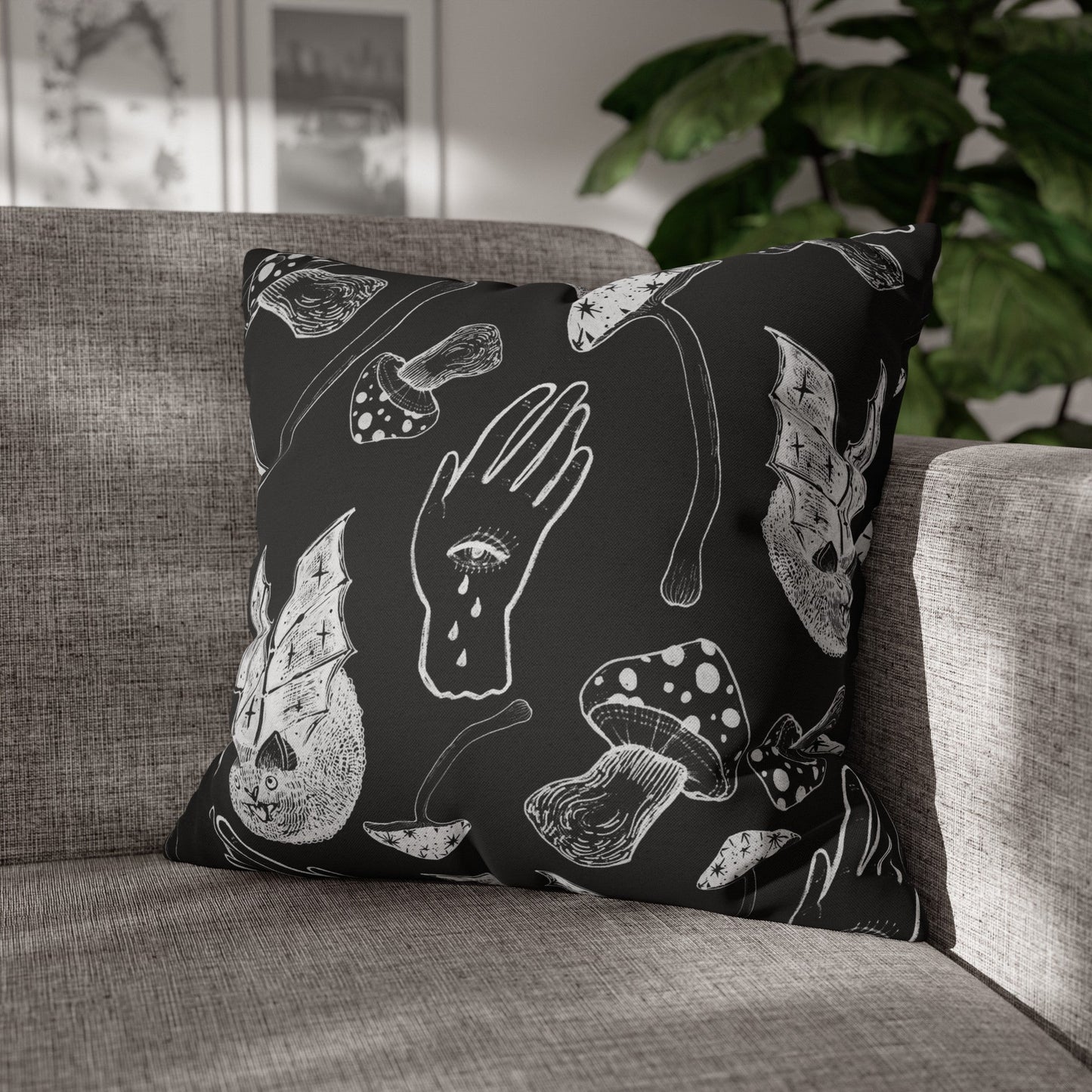 Spells, Bats, & Mushrooms - Throw Pillow