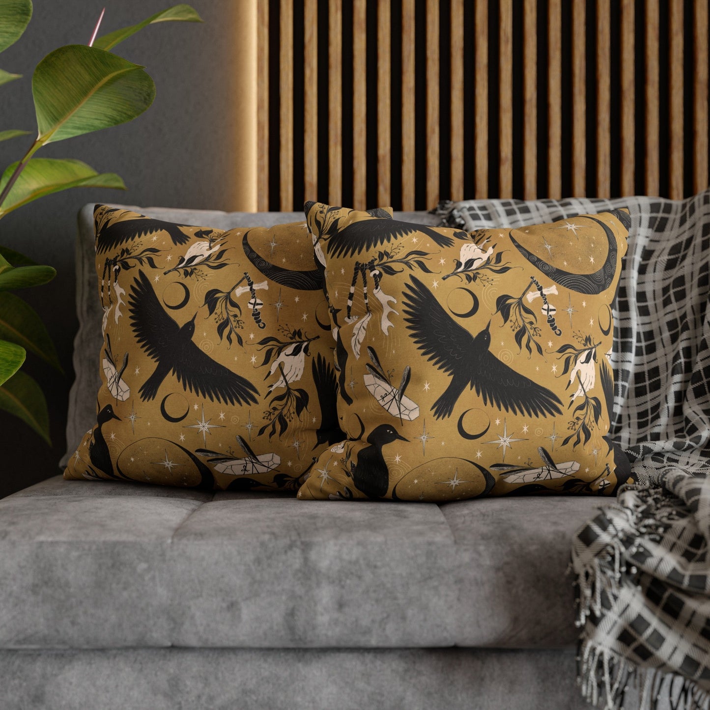 Raven Moon - Throw Pillow