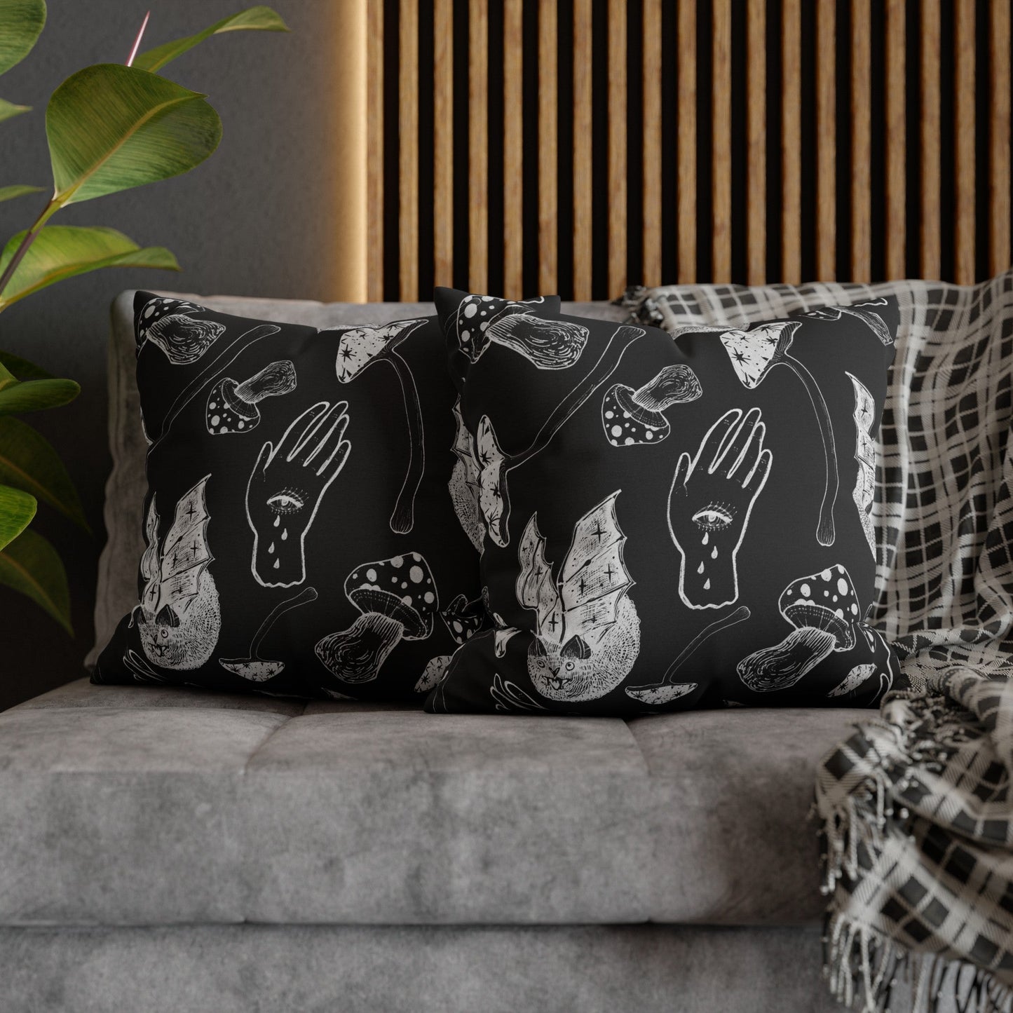 Spells, Bats, & Mushrooms - Throw Pillow