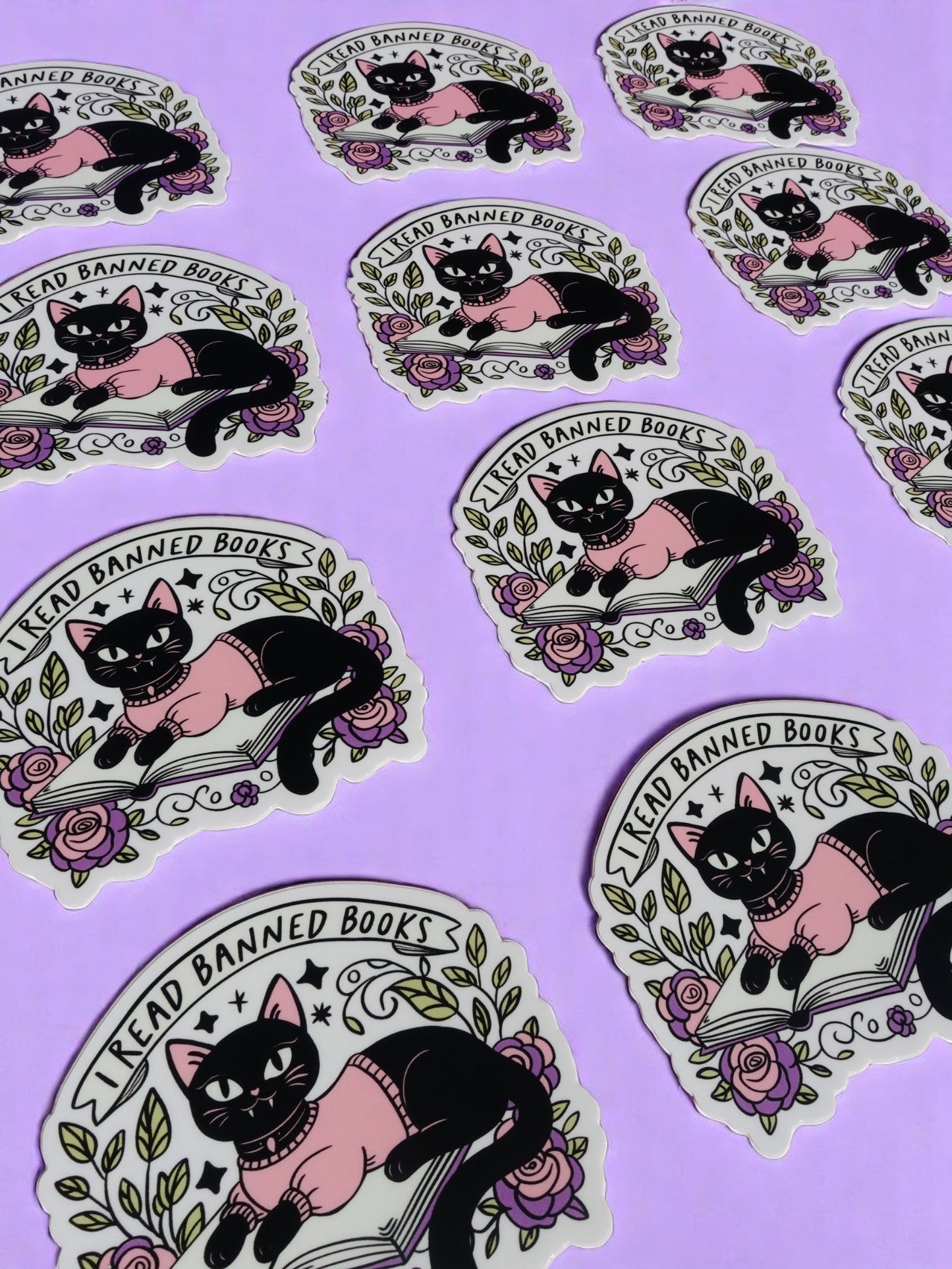 I Read Banned Books Sticker – Black Cat