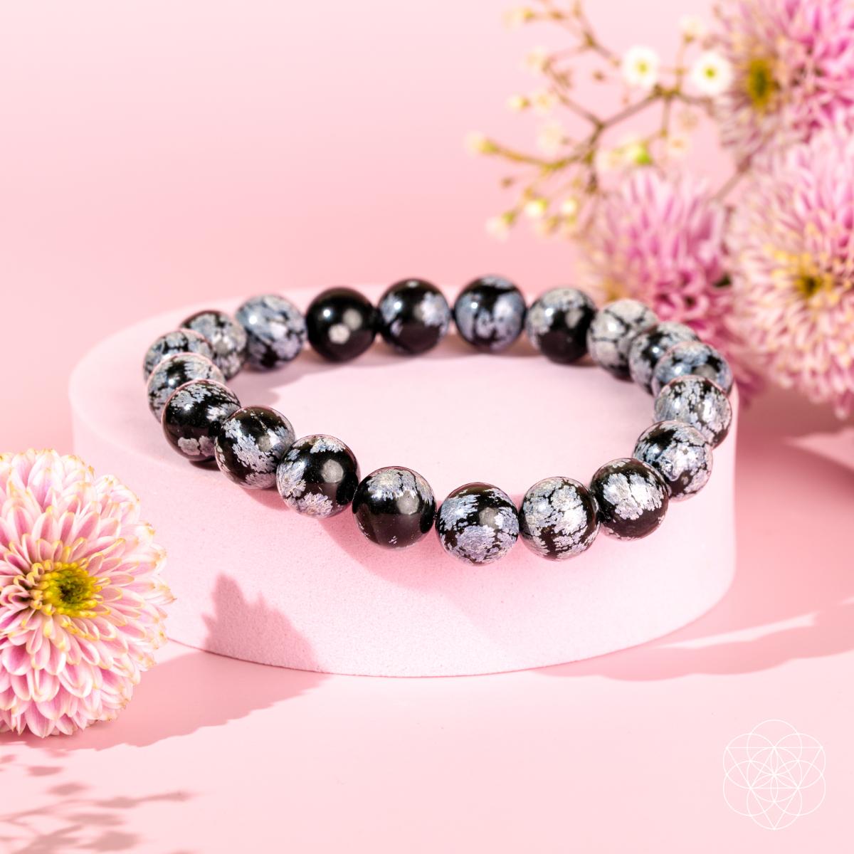 Snowflake Obsidian Bracelet