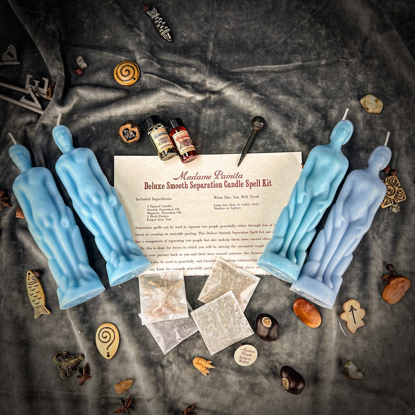 Deluxe Smooth Separation Candle Spell Kit - Human/Male | Peaceful Parting & Love Direction