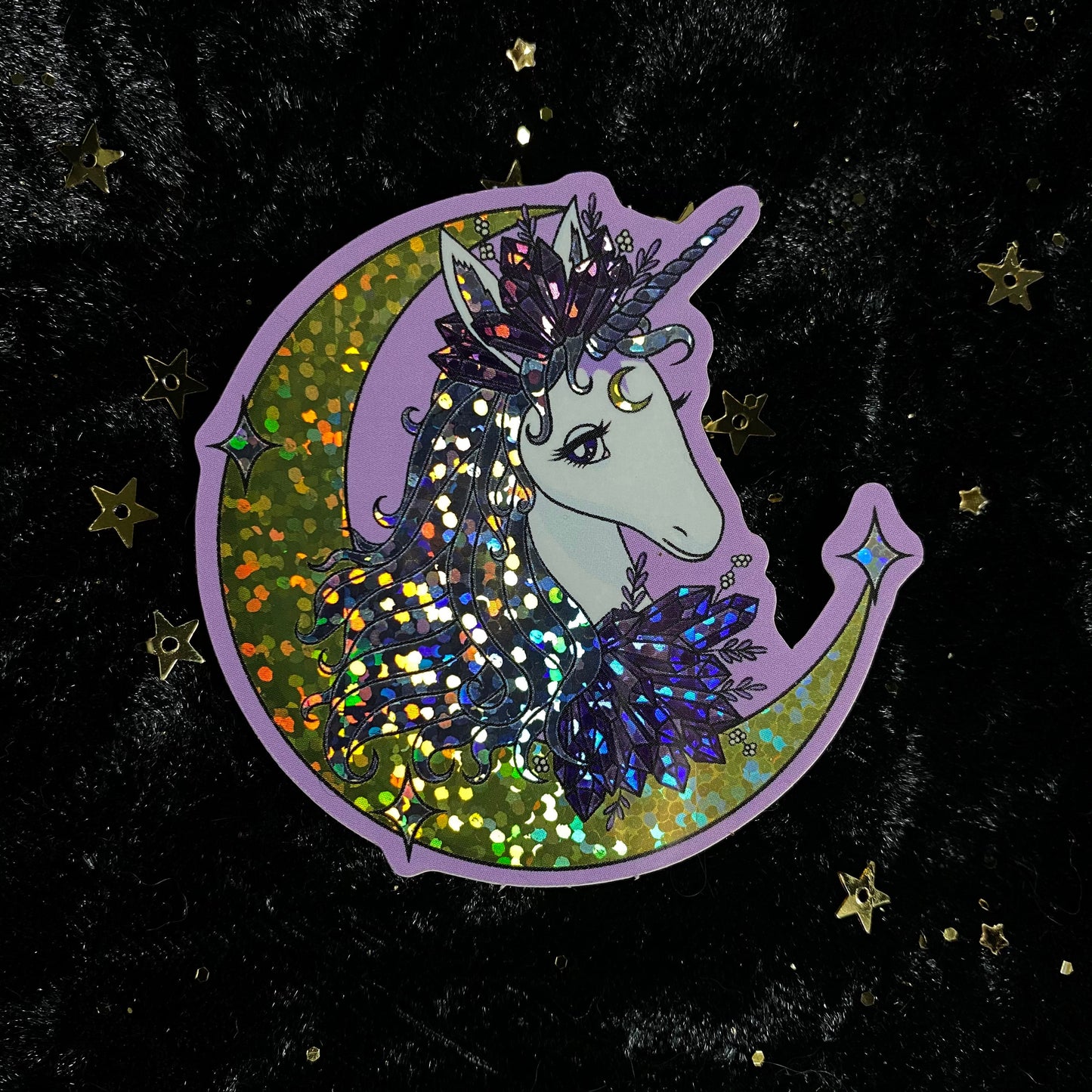 Glitter Crystal Unicorn Sticker
