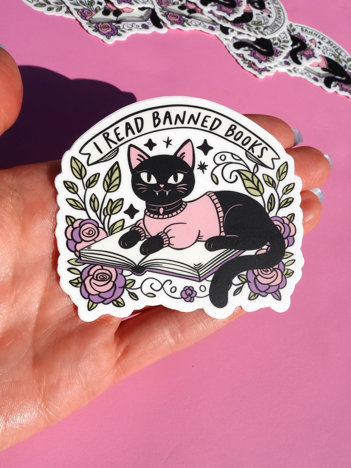 I Read Banned Books Sticker – Black Cat