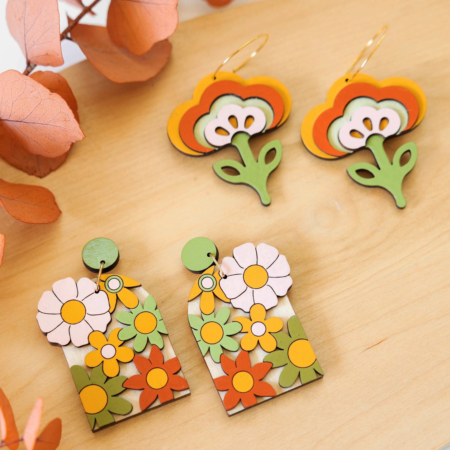 70s Tulip Hoops