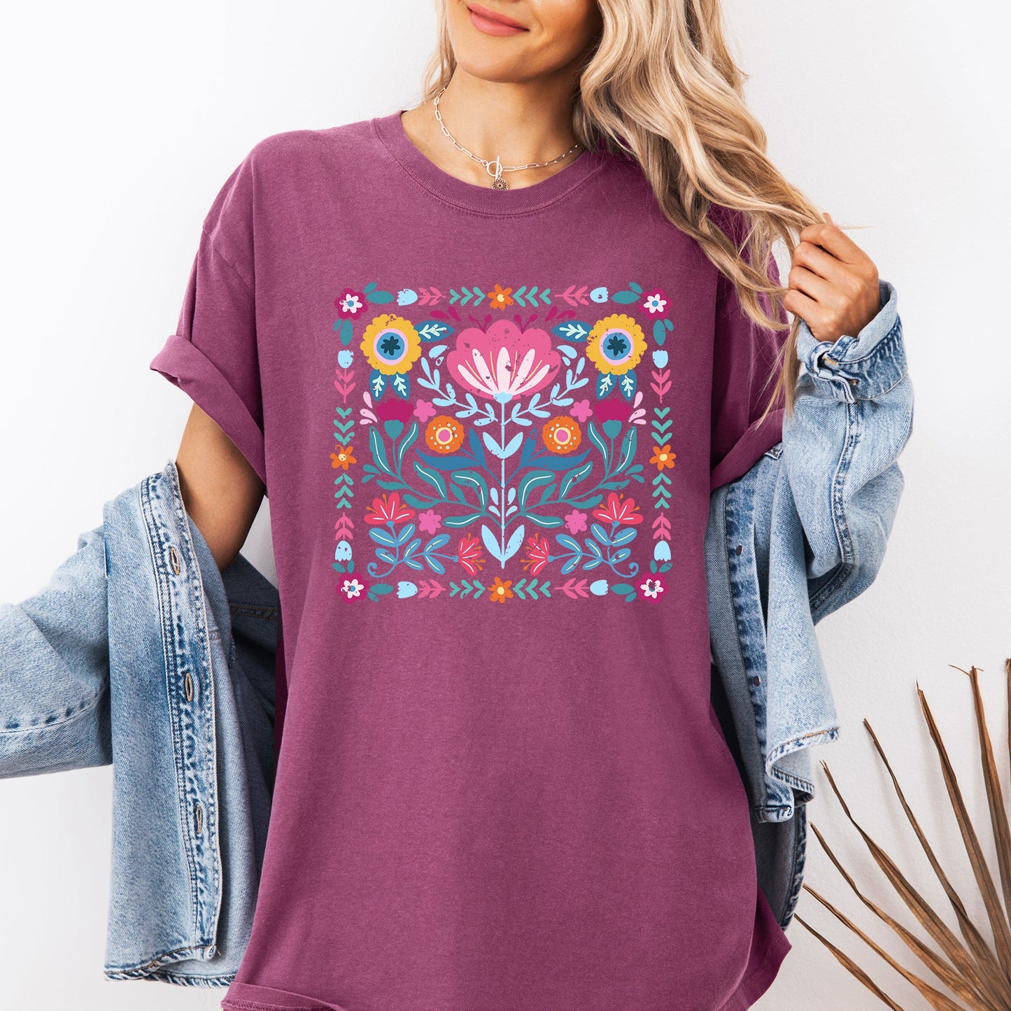 Folk Art Flowers - Comfort Colors T-Shirt