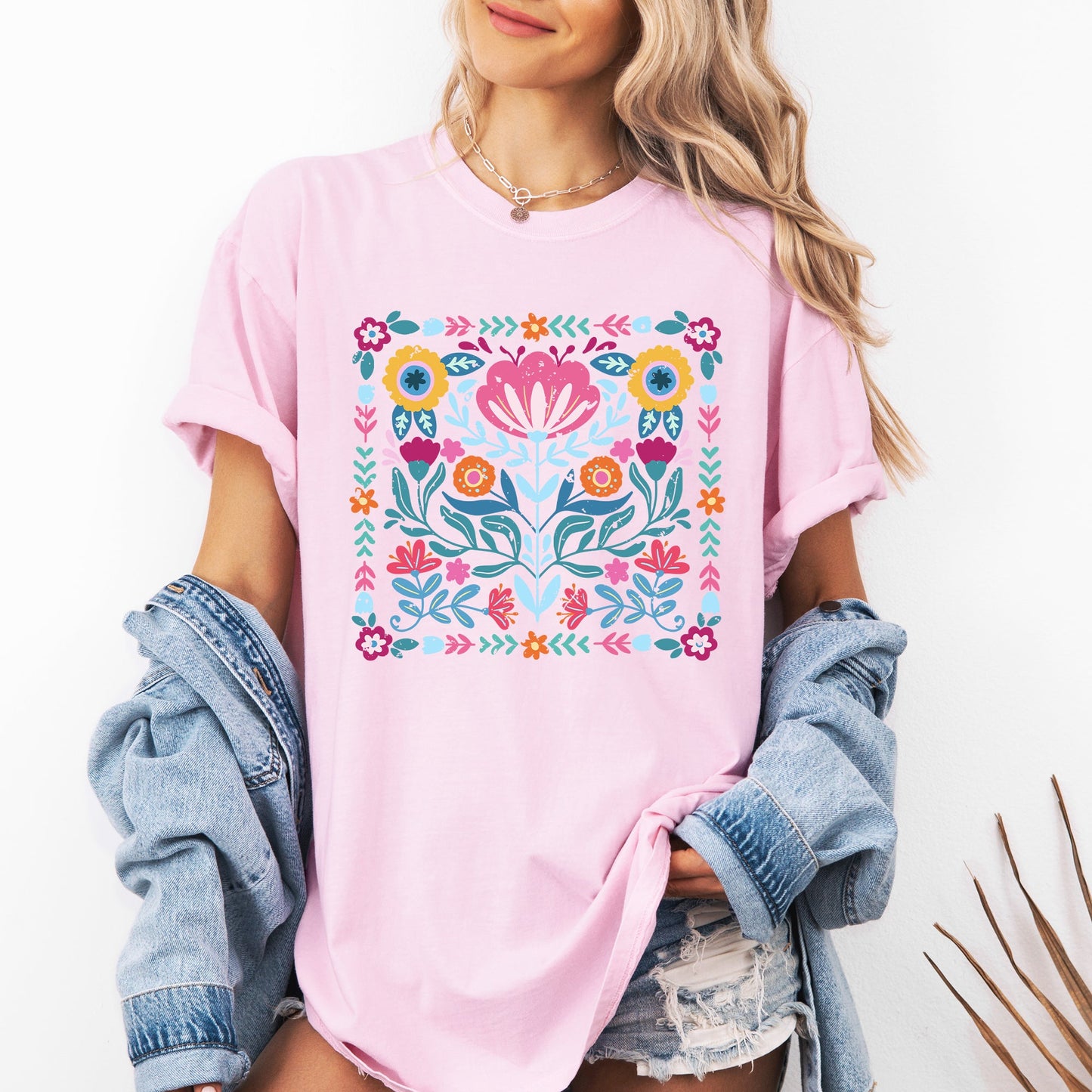 Folk Art Flowers - Comfort Colors T-Shirt