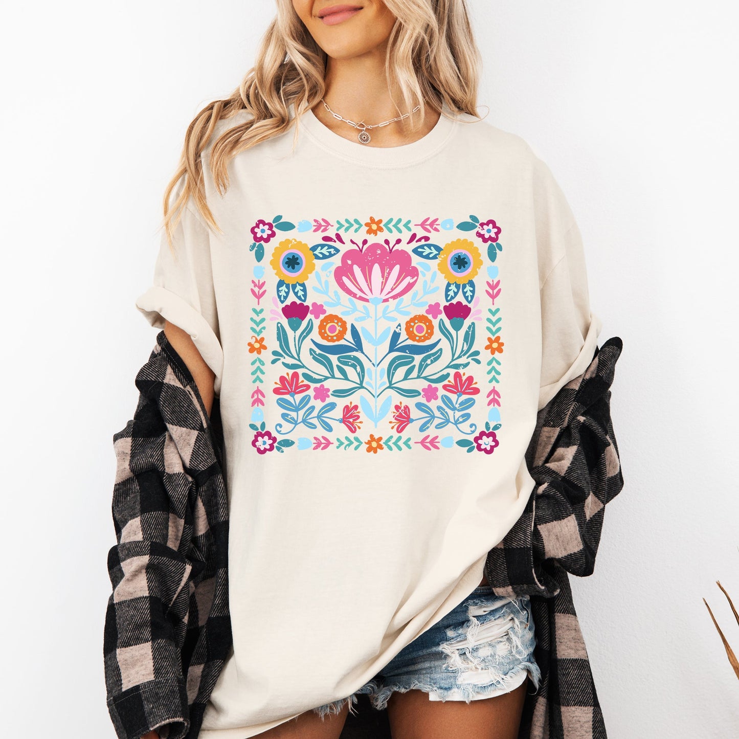 Folk Art Flowers - Comfort Colors T-Shirt