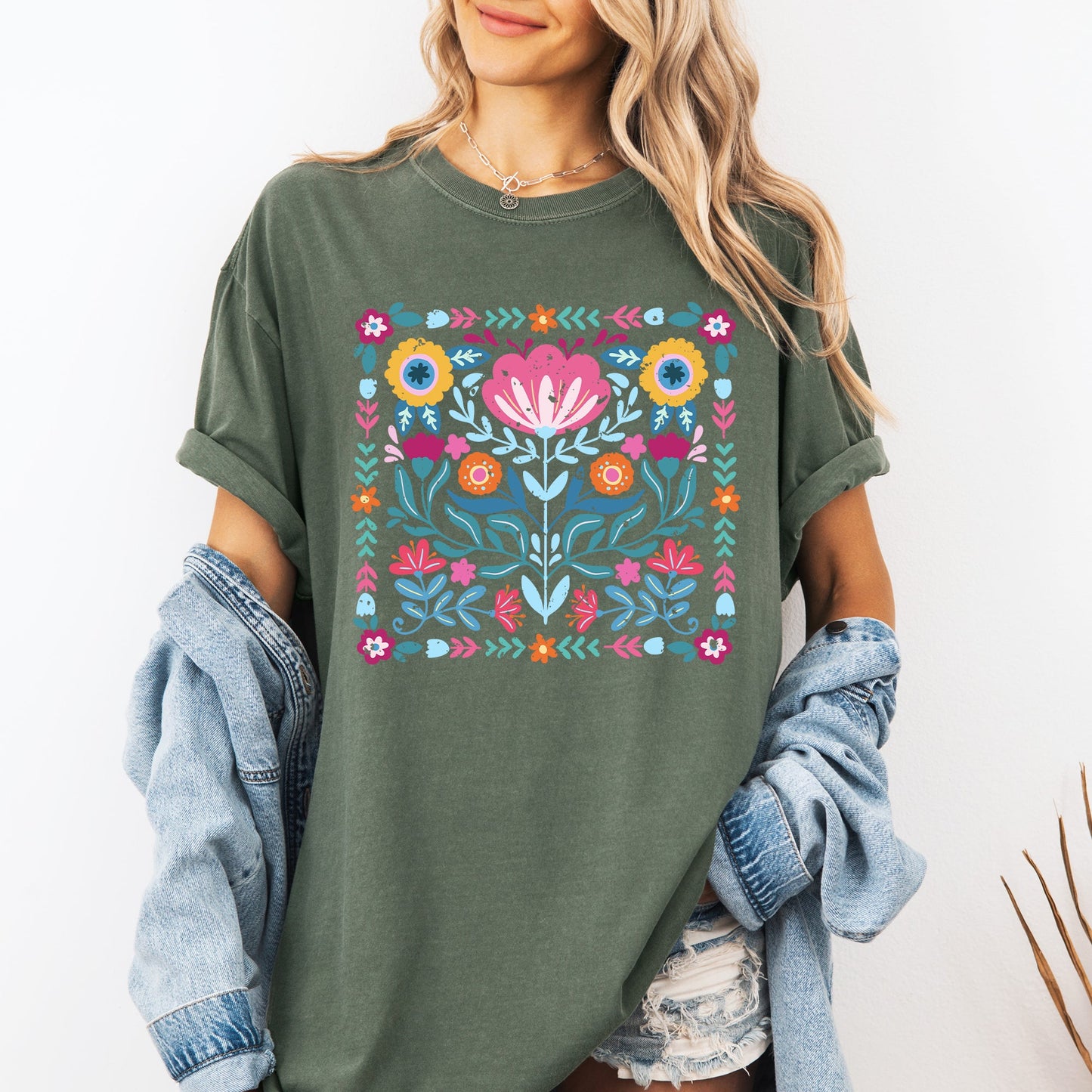 Folk Art Flowers - Comfort Colors T-Shirt