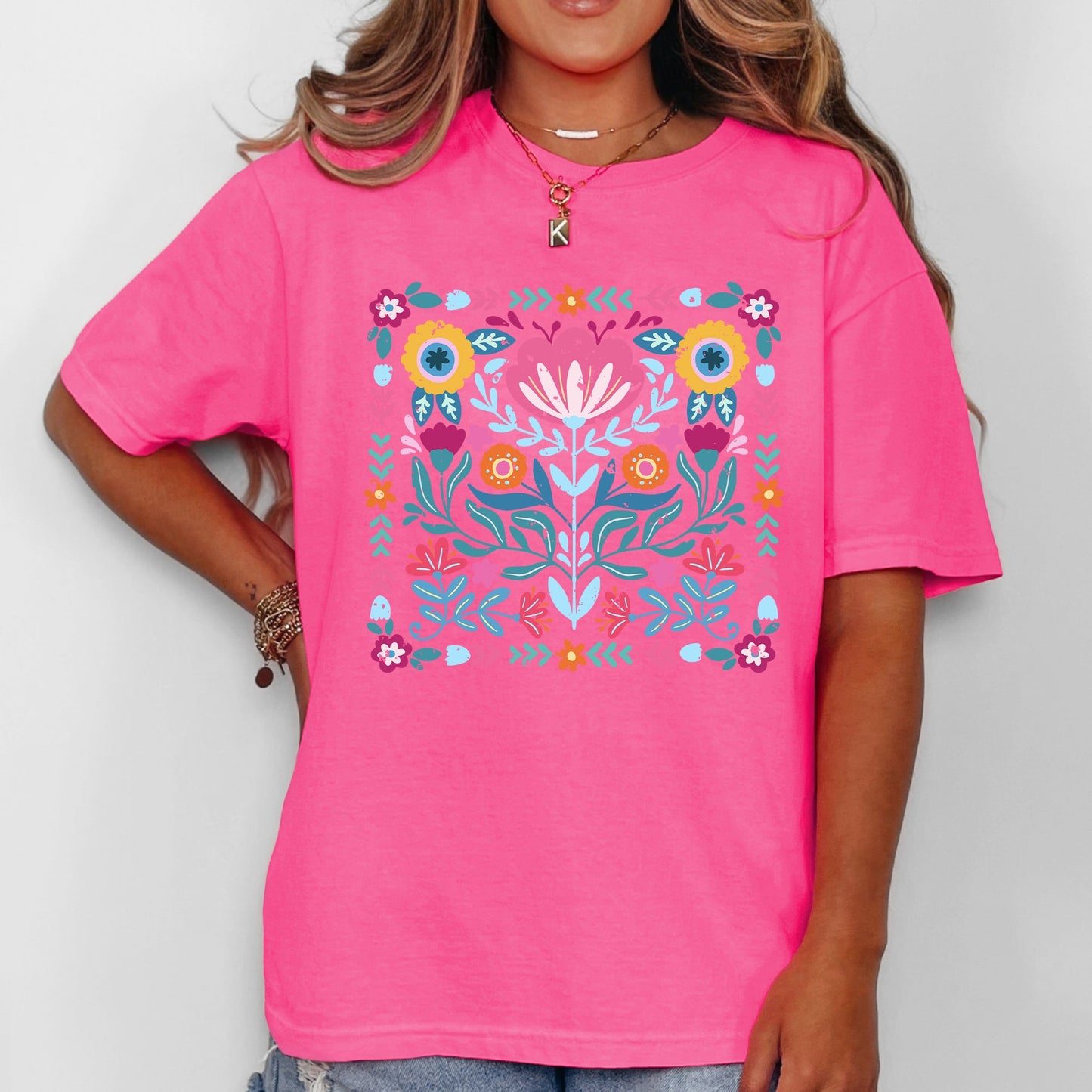 Folk Art Flowers - Comfort Colors T-Shirt