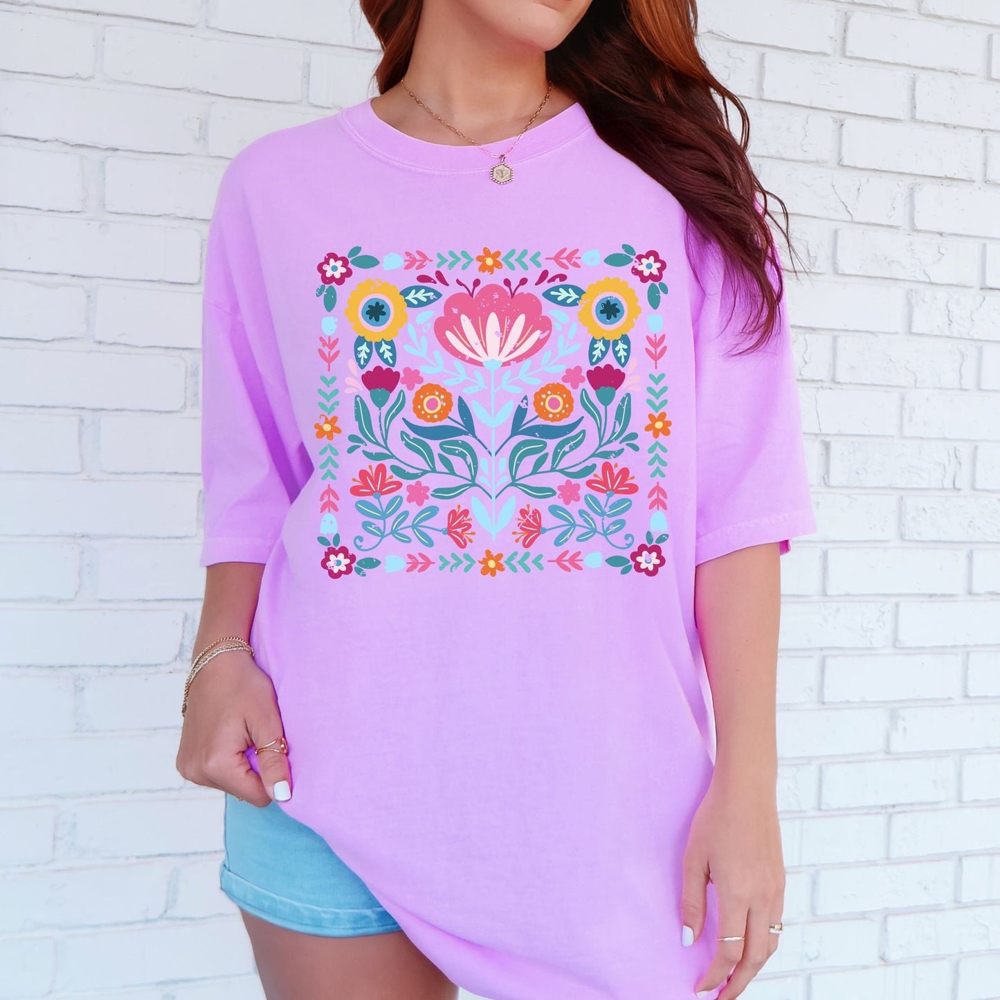 Folk Art Flowers - Comfort Colors T-Shirt