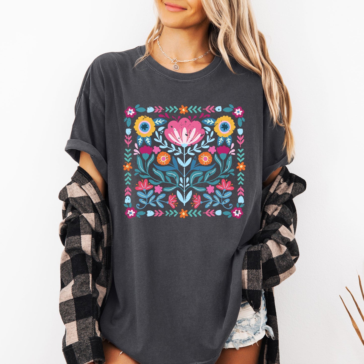 Folk Art Flowers - Comfort Colors T-Shirt