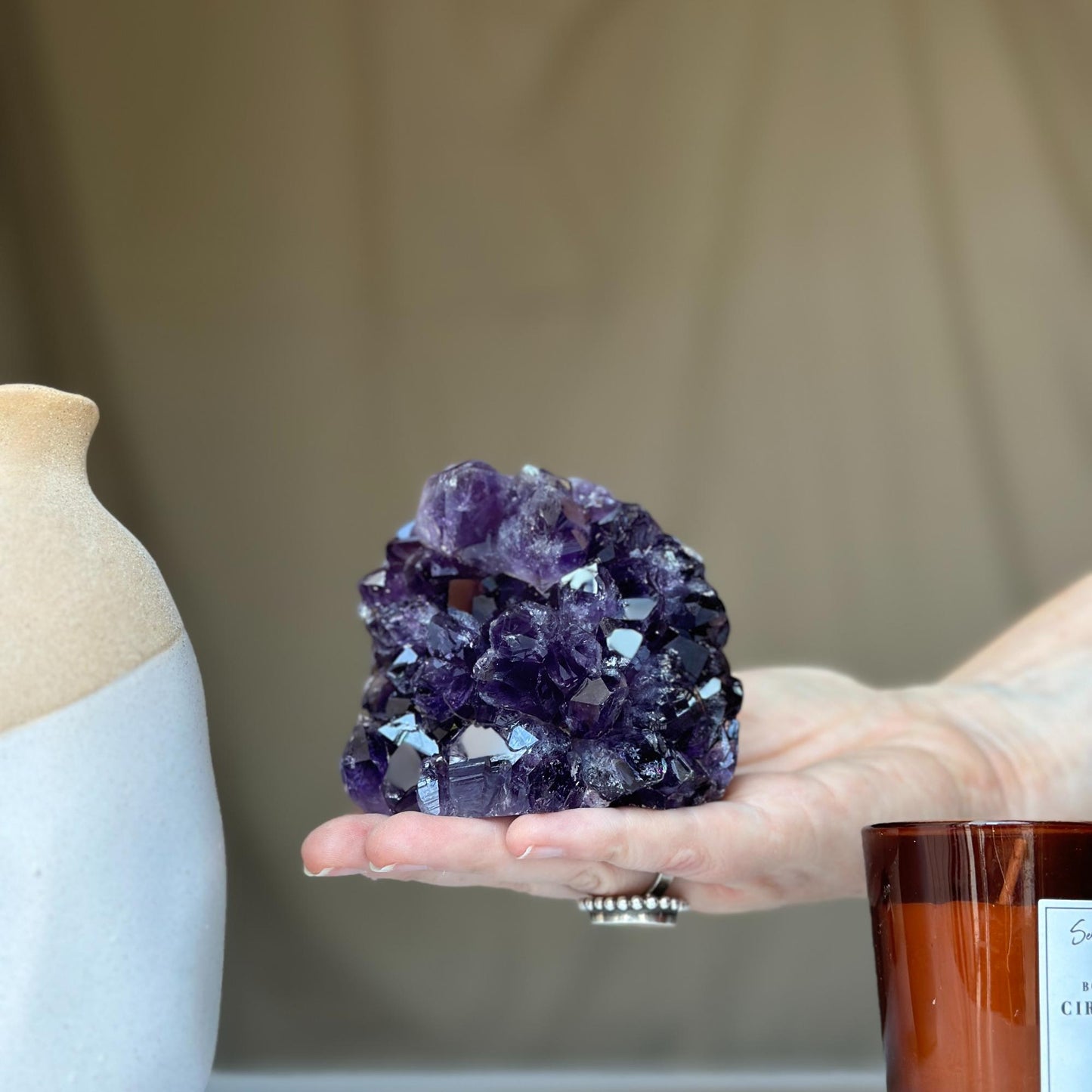 Amethyst geode Large crystal cluster