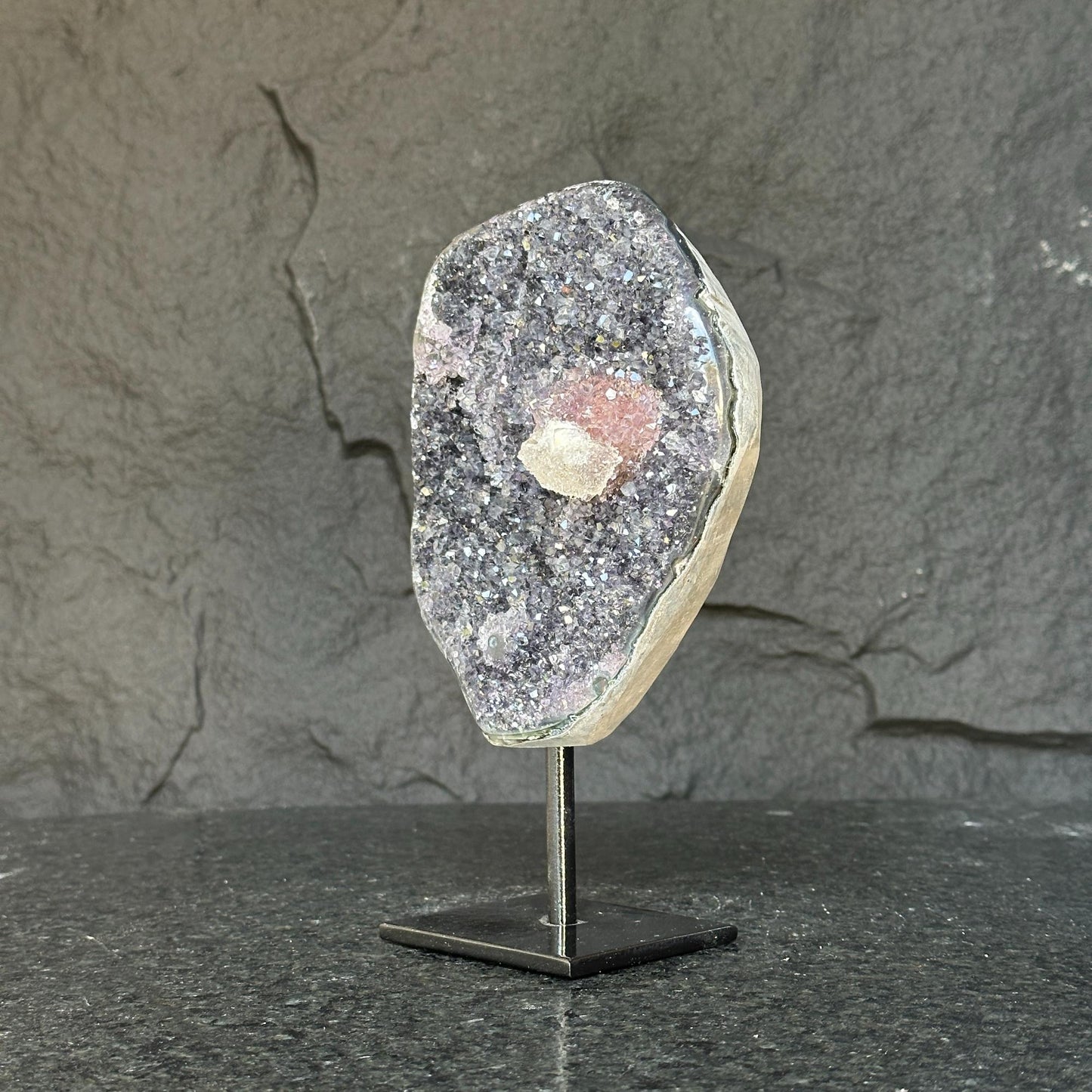 Amethyst with rare formations (Uraguey), with base