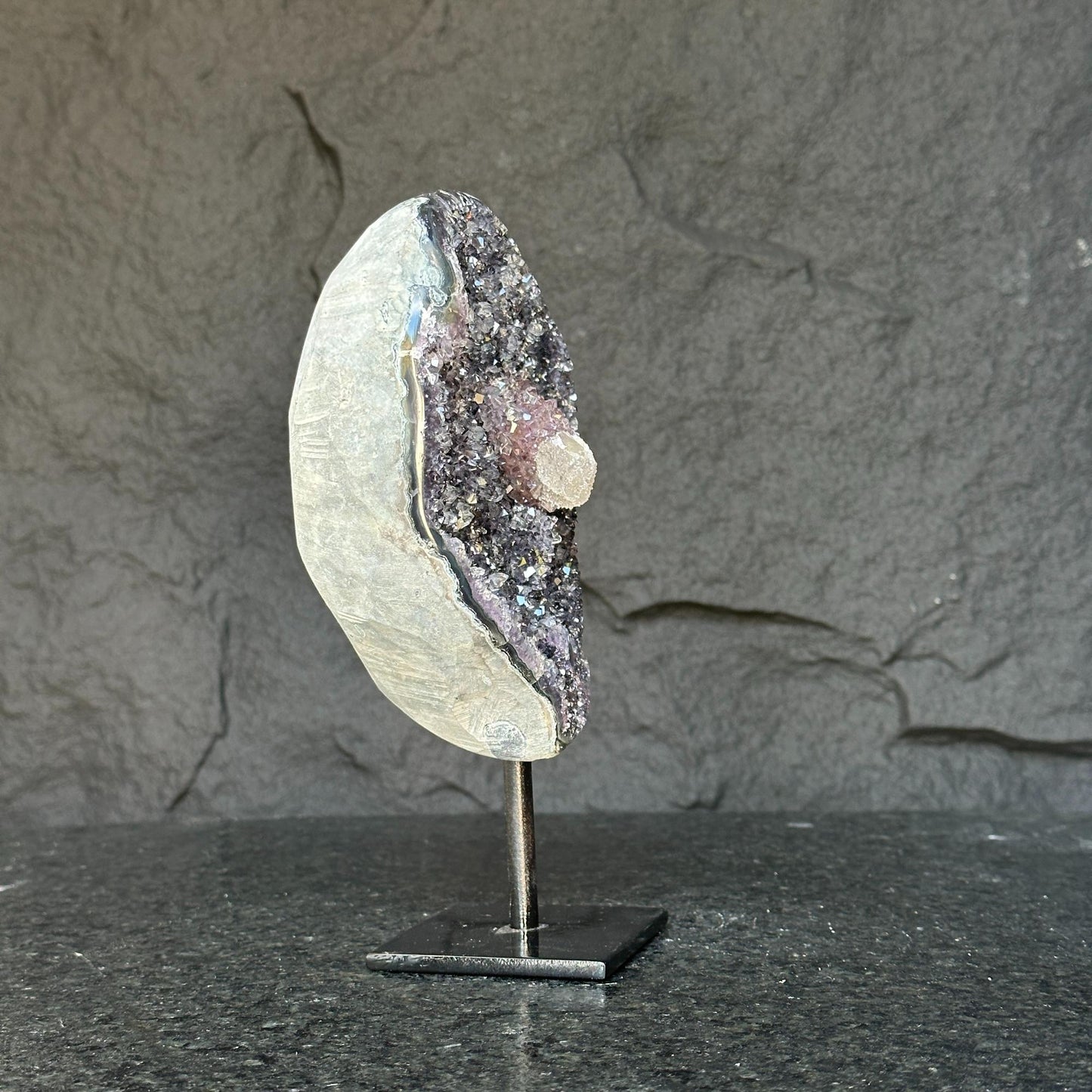 Amethyst with rare formations (Uraguey), with base