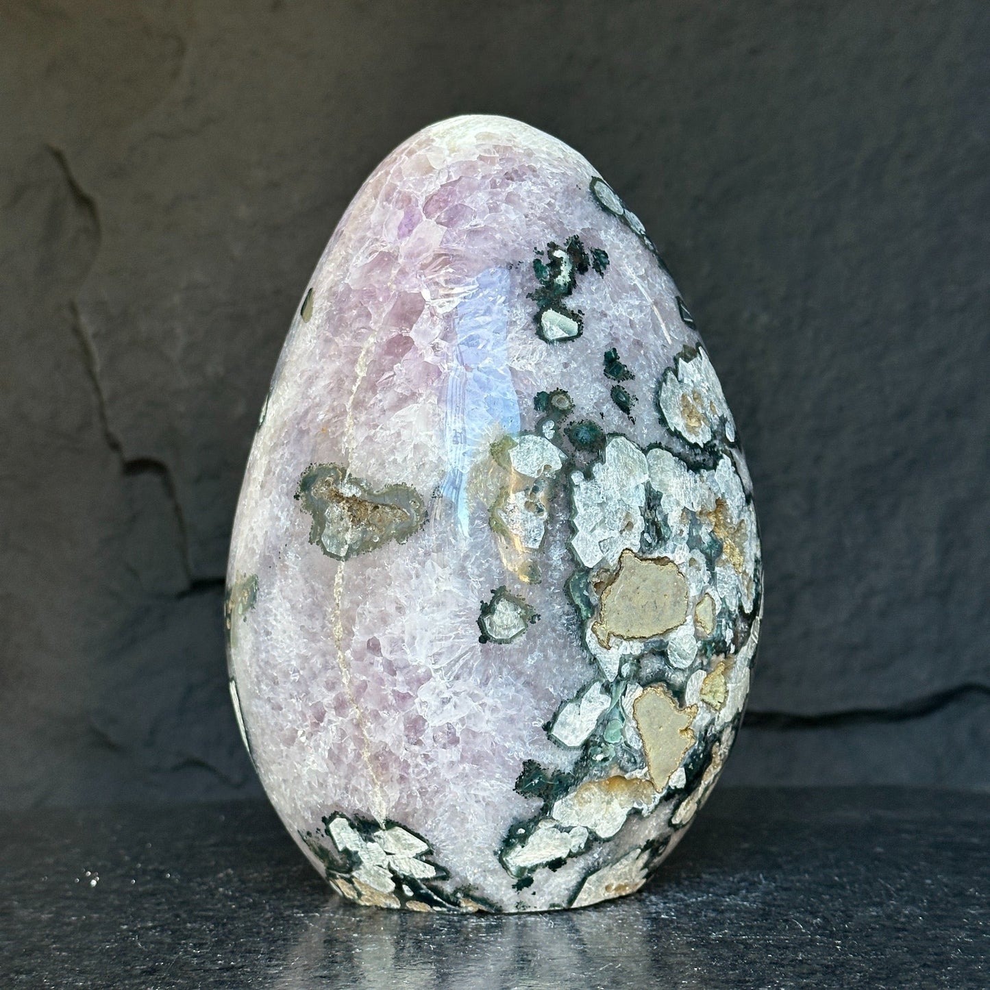 Amethyst Geode Crystal Egg with incredible Agate formations