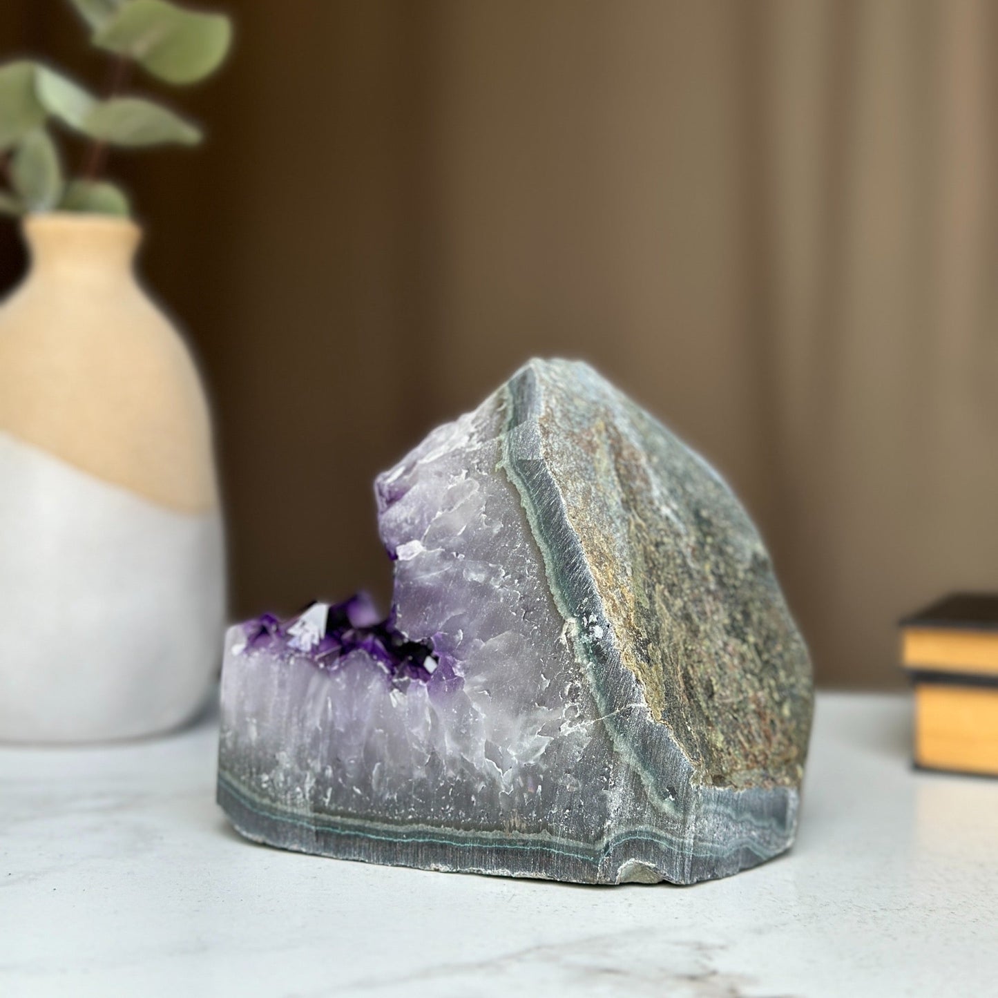 Semi precious stones, natural purple crystal