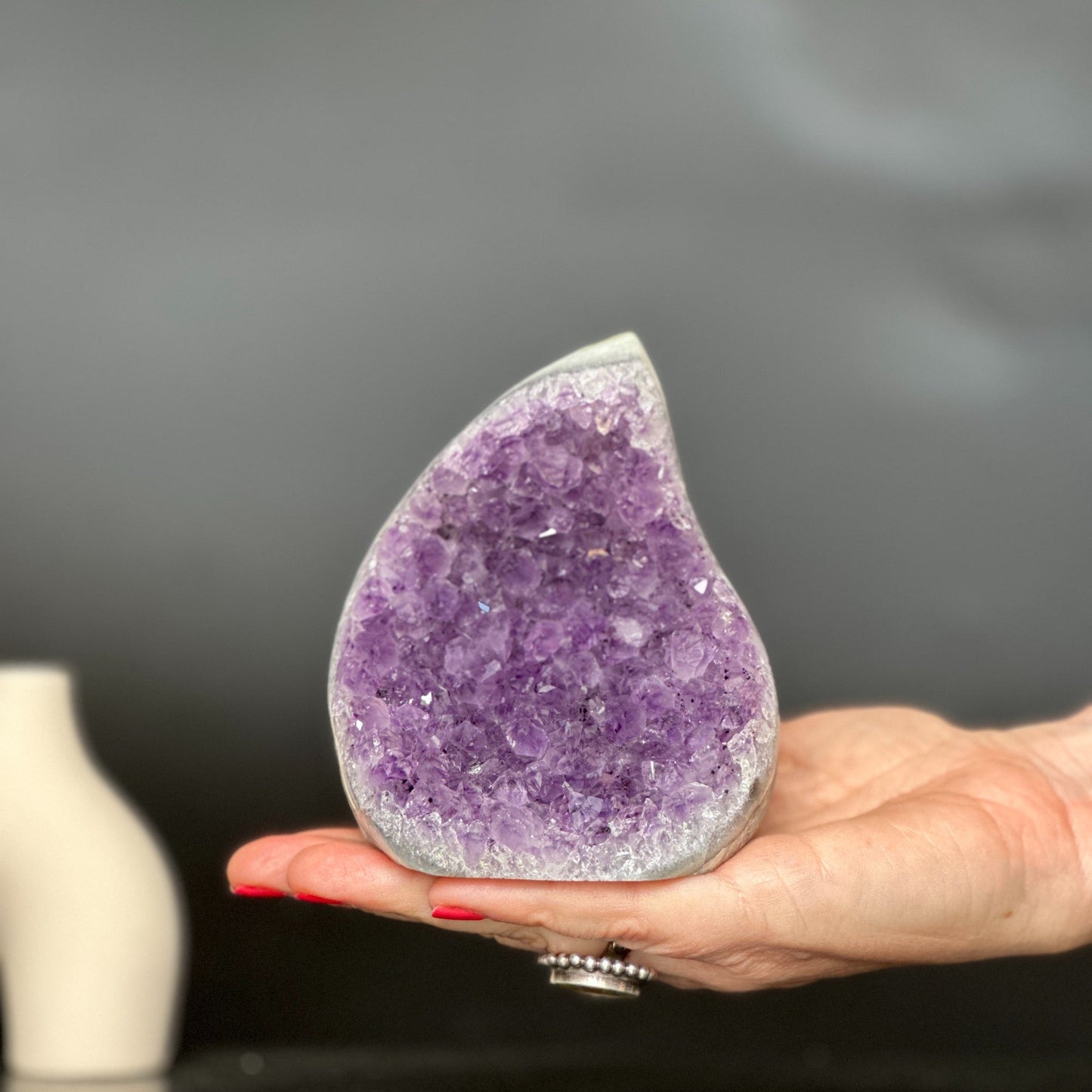 Large Amethyst, Natural Flame Cut