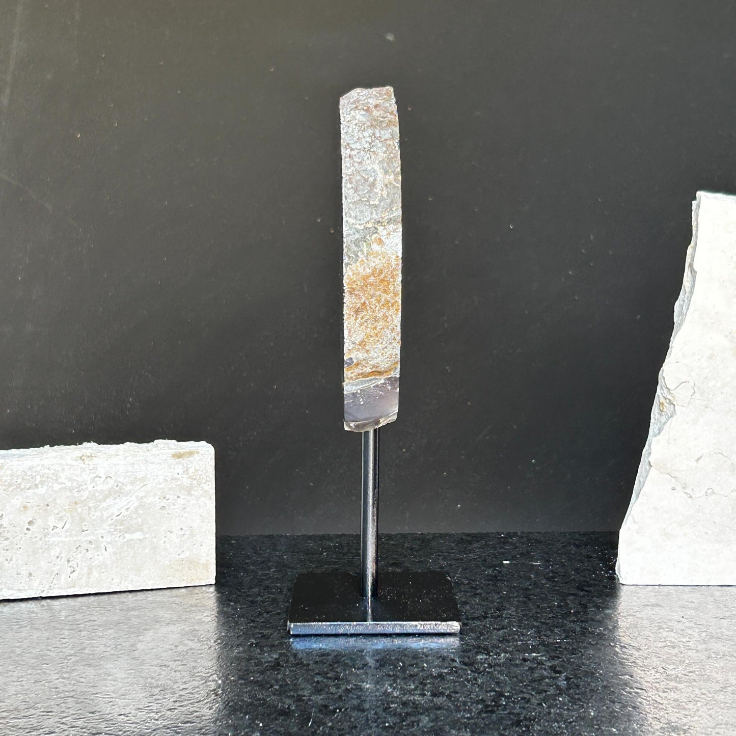 Agate Slice, metallic base included, Natural Colors - Ethically Sourced