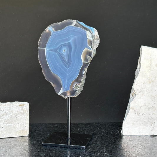 Agate Slice, metallic base included, Natural Colors - Ethically Sourced