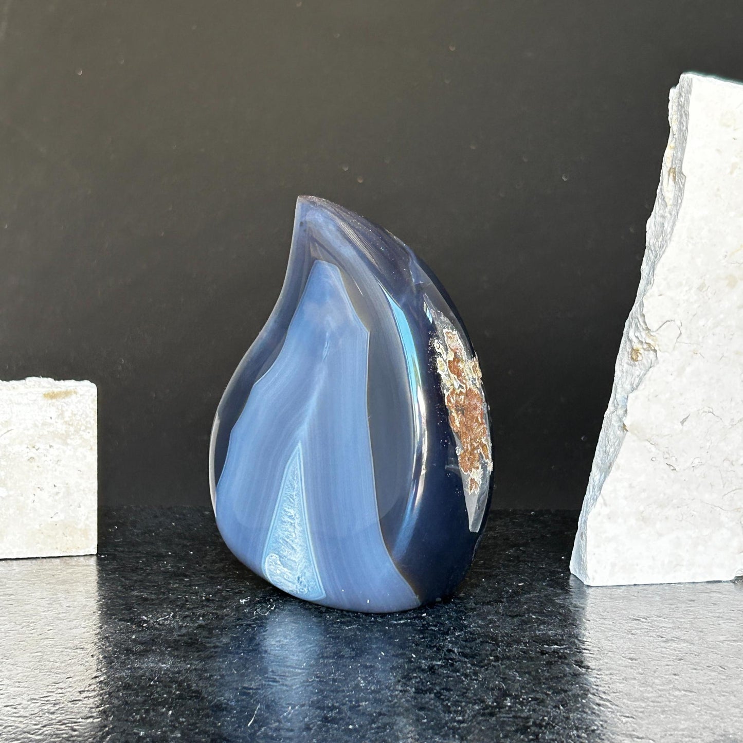 Geode agate flame Carving
