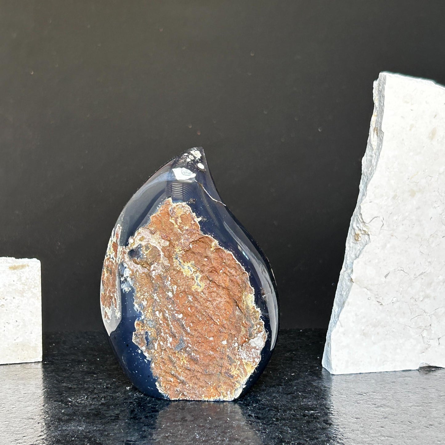Geode agate flame Carving