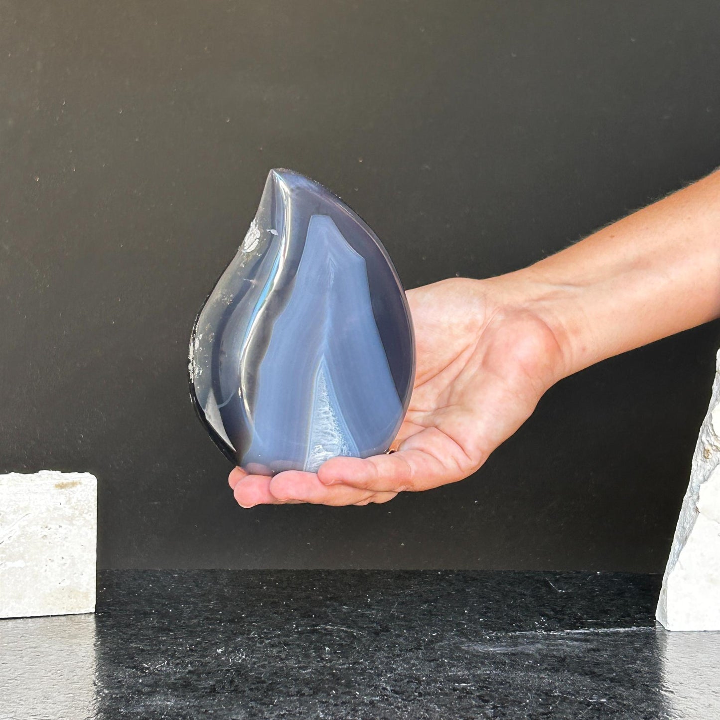 Geode agate flame Carving