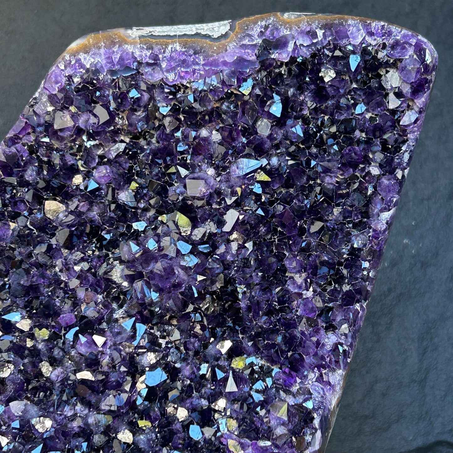 Amethyst Geode Cave, with Metallic Base - Statement Piece - URUGUAY Ethically Sourced