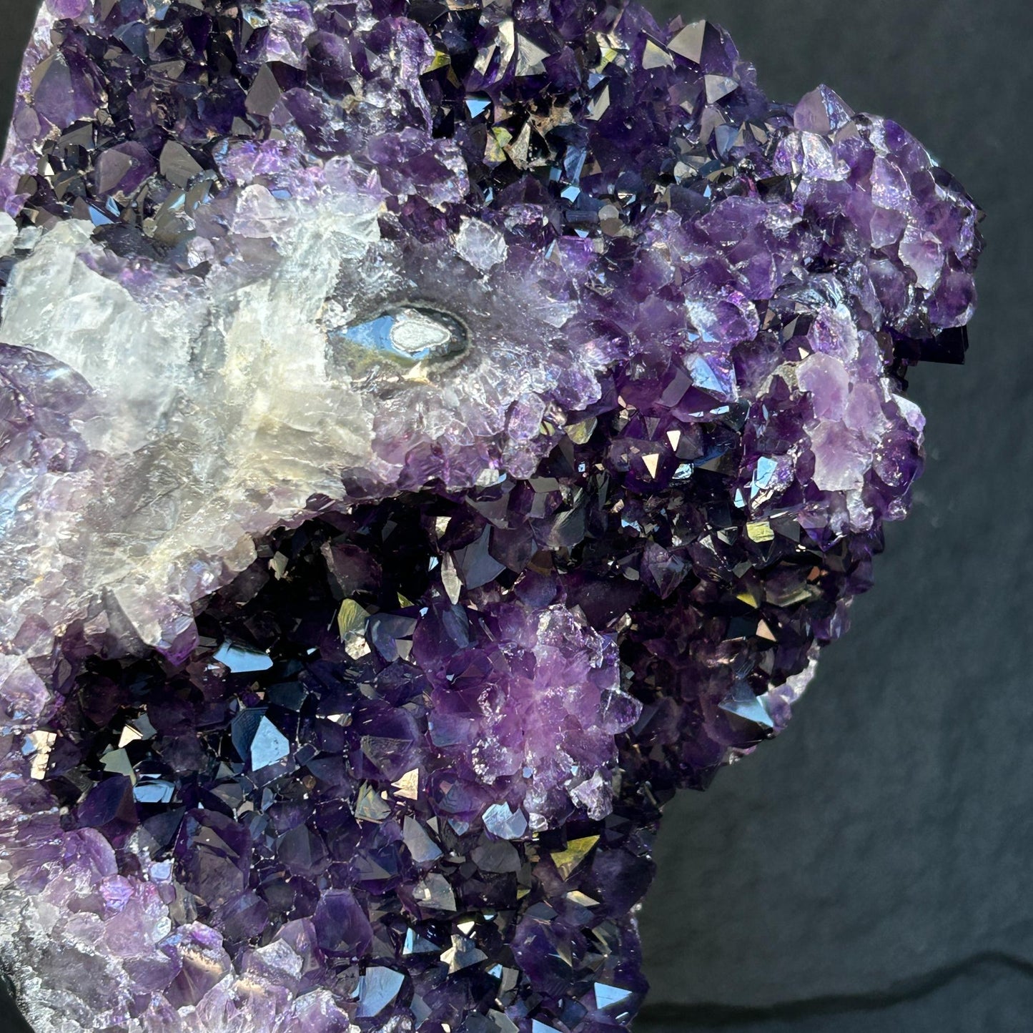 Stunning Natural Amethyst Geode with Metal Stand for Home Decor, XL Amethyst Cave