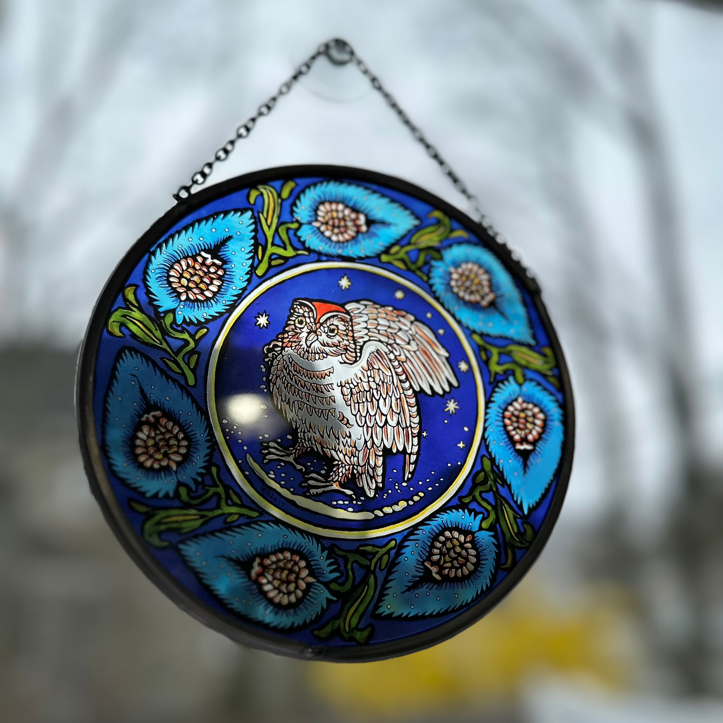 William De Morgan Owl Suncatcher