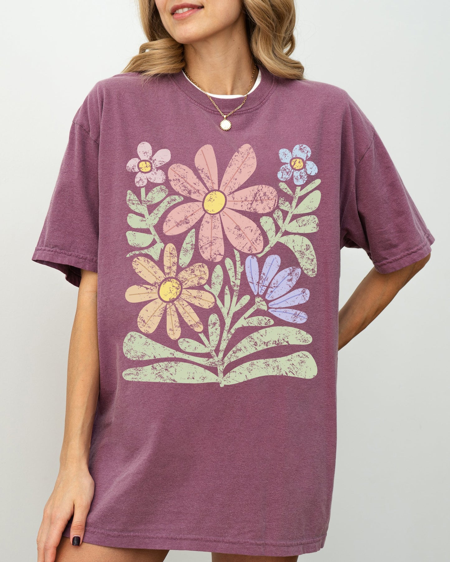 Groovy, Gorgeous Flowers, Boho Floral Design - Comfort Colors T-Shirt
