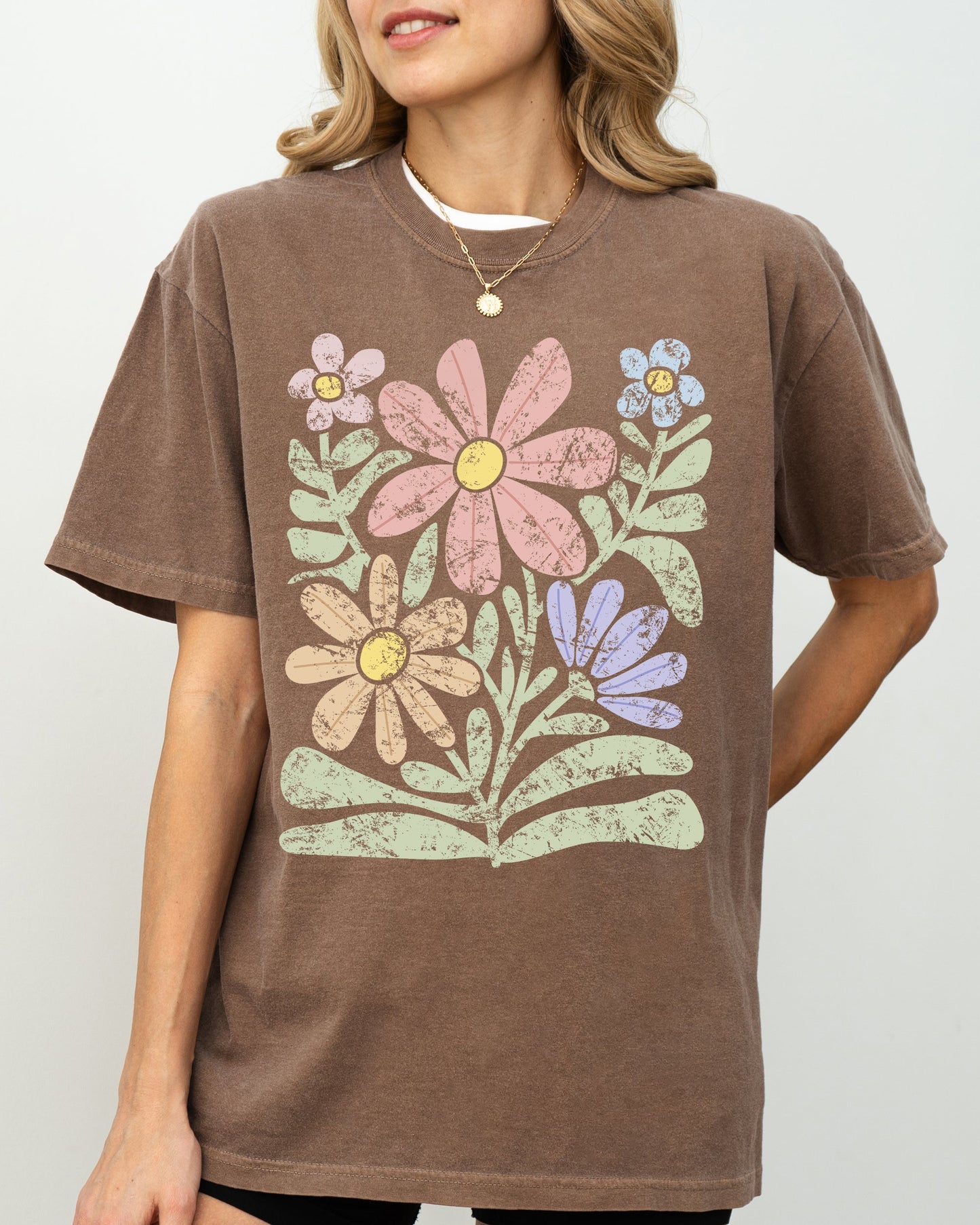 Groovy, Gorgeous Flowers, Boho Floral Design - Comfort Colors T-Shirt
