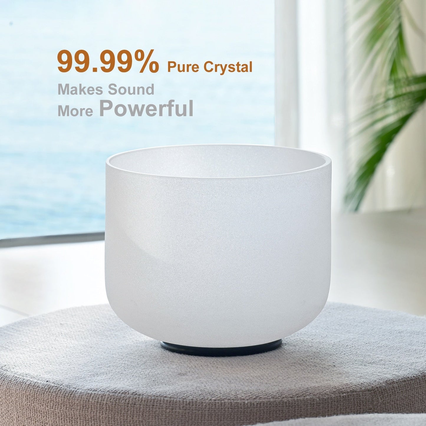 Crystal Sound Bowl Frosted Quartz, Frequency 440Hz