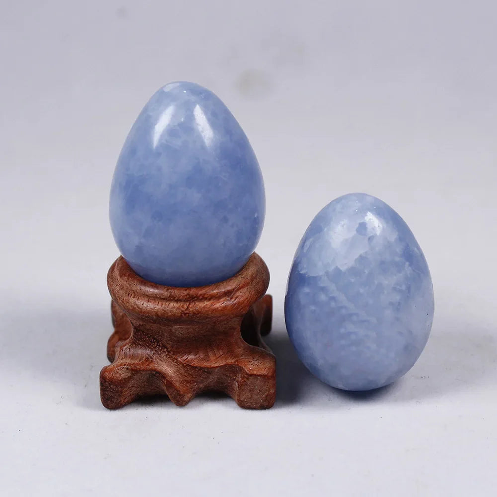 Blue Celestite Crystal Egg, with stand