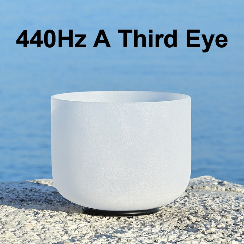 Crystal Sound Bowl Frosted Quartz, Frequency 440Hz