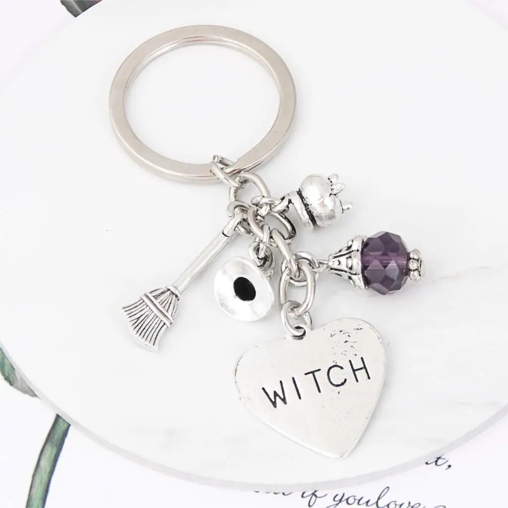 Witch Heart Charm Keychain