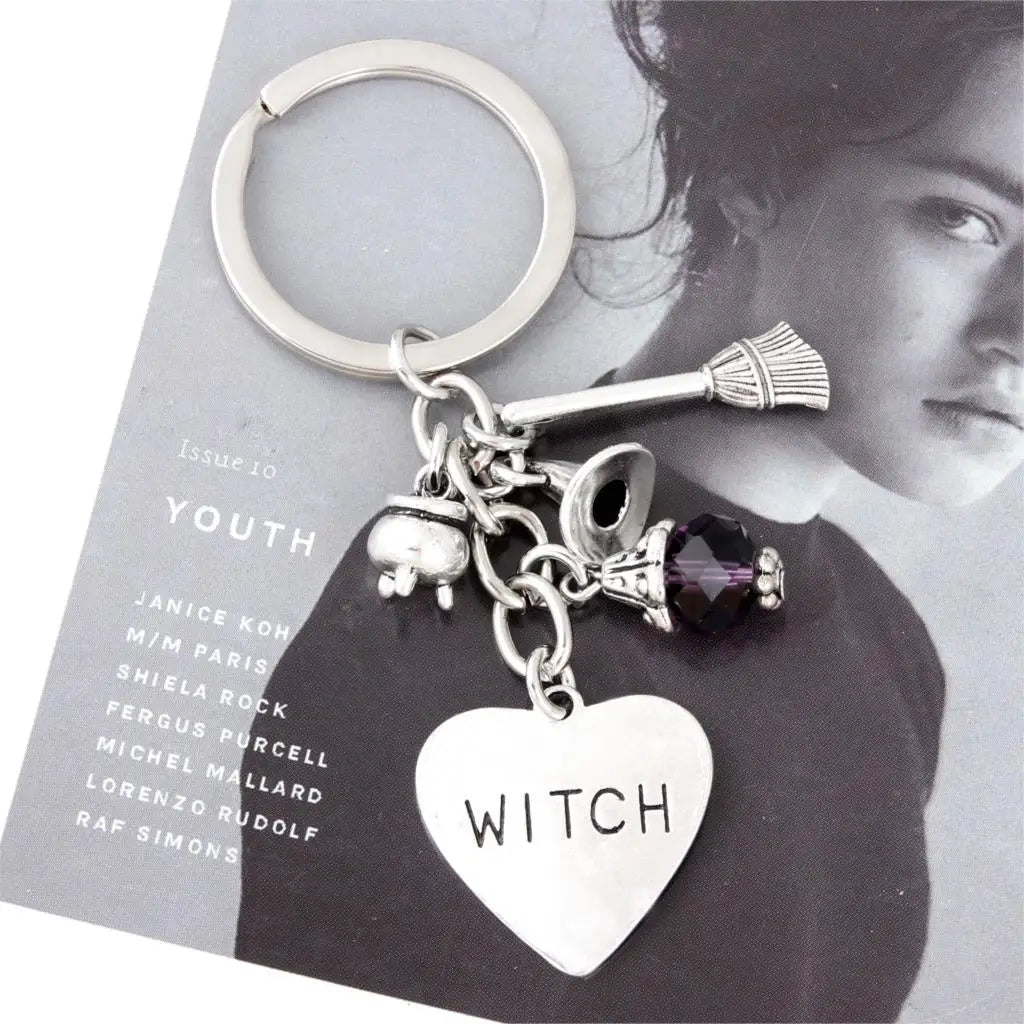 Witch Heart Charm Keychain