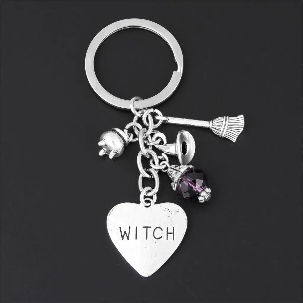 Witch Heart Charm Keychain