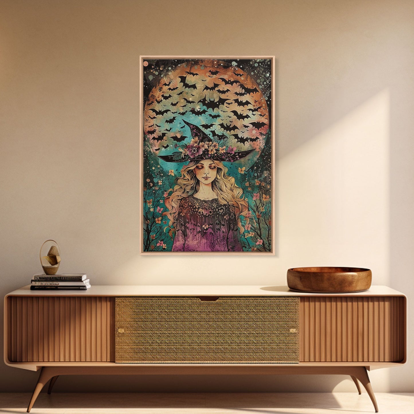 Witch with Bats - Wall Art