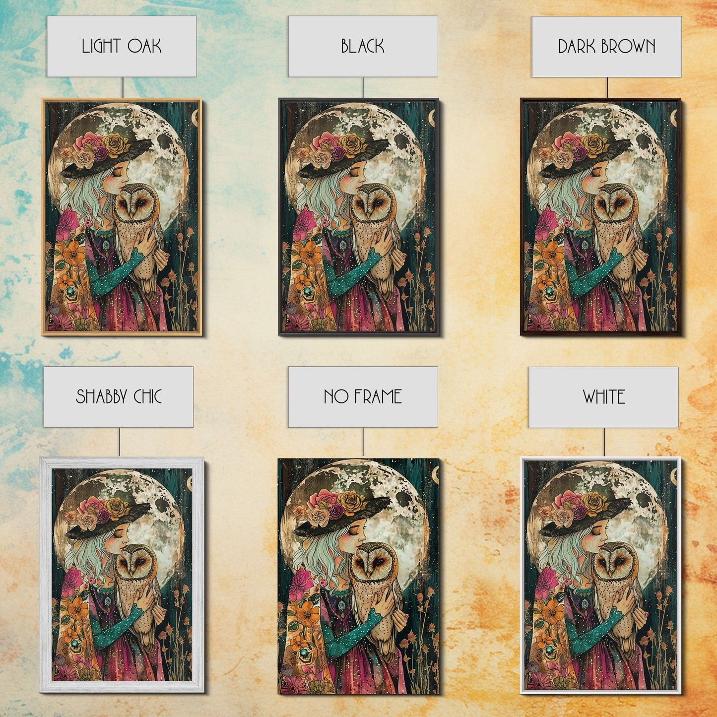 Witch Holding Owl wall art