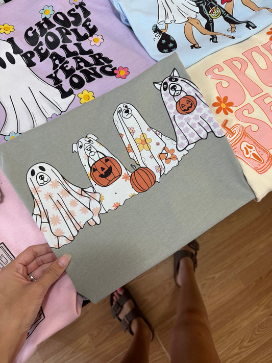 Floral Ghost Dogs - Tshirt & Sweatshirt