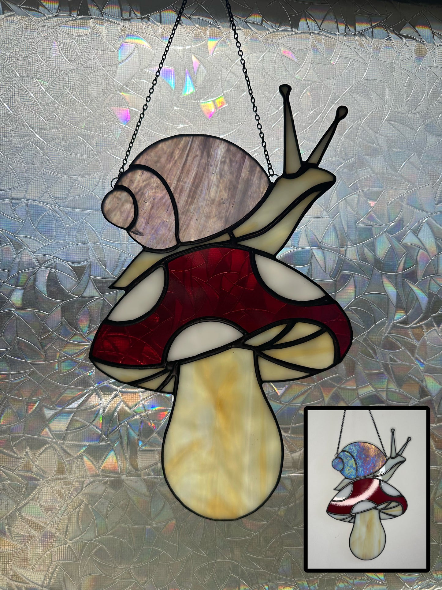 Mushroom Snail - Handmade Stained Glass
