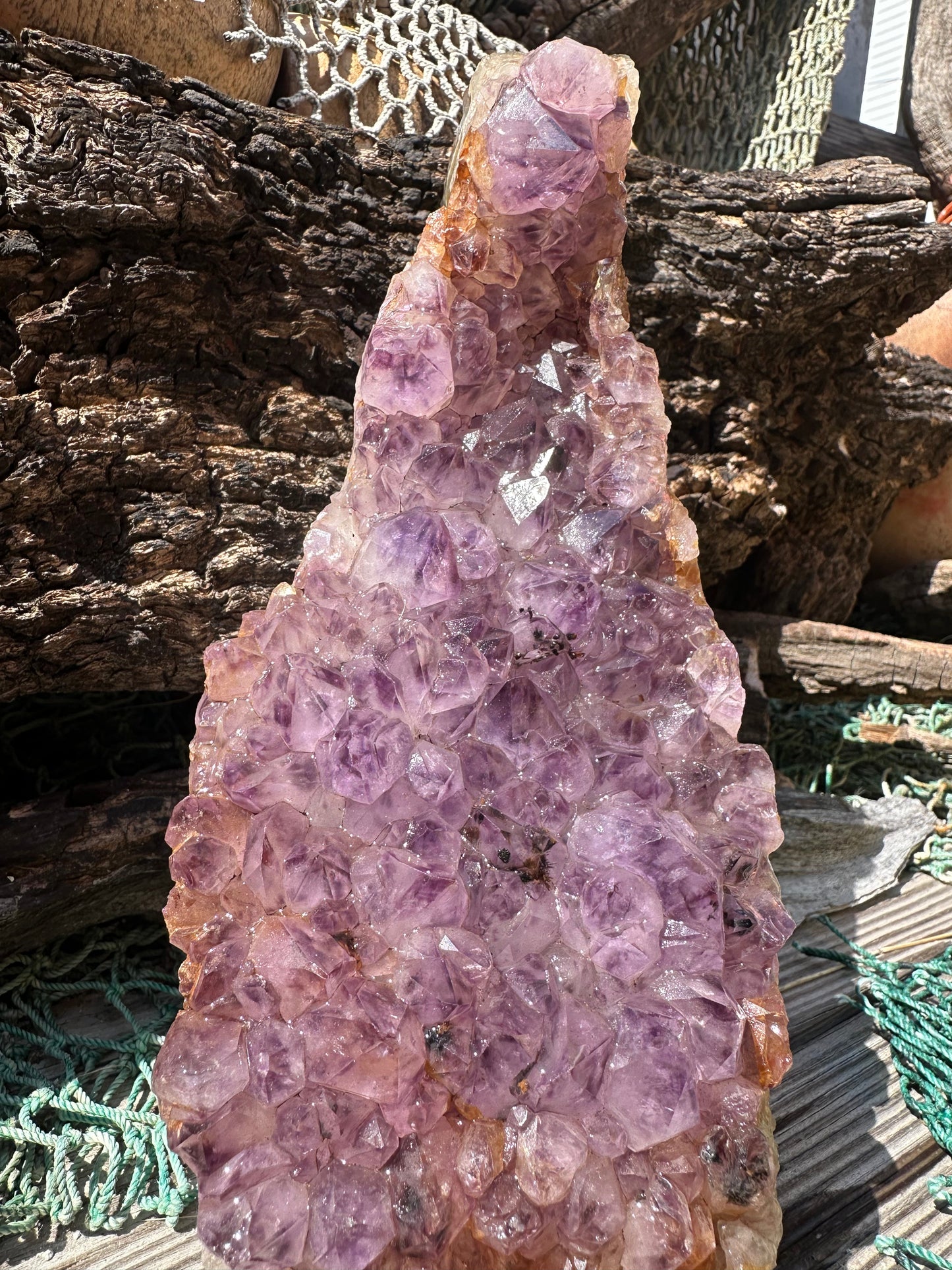 Natural Amethyst Cluster Crystal Specimen-Raw Purple Quartz Geode  (9x3.4x3.8)