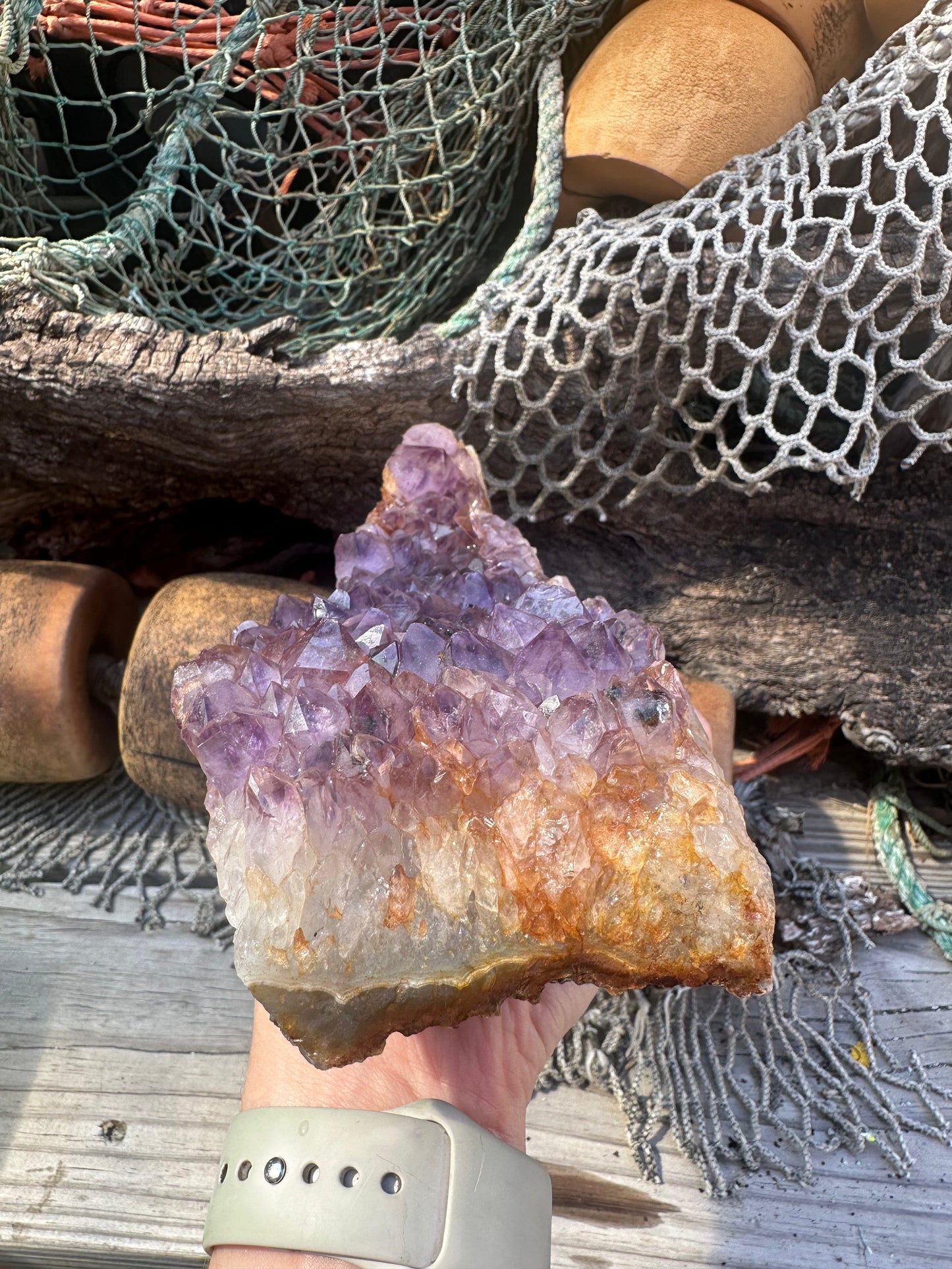 Natural Amethyst Cluster Crystal Specimen-Raw Purple Quartz Geode  (9x3.4x3.8)