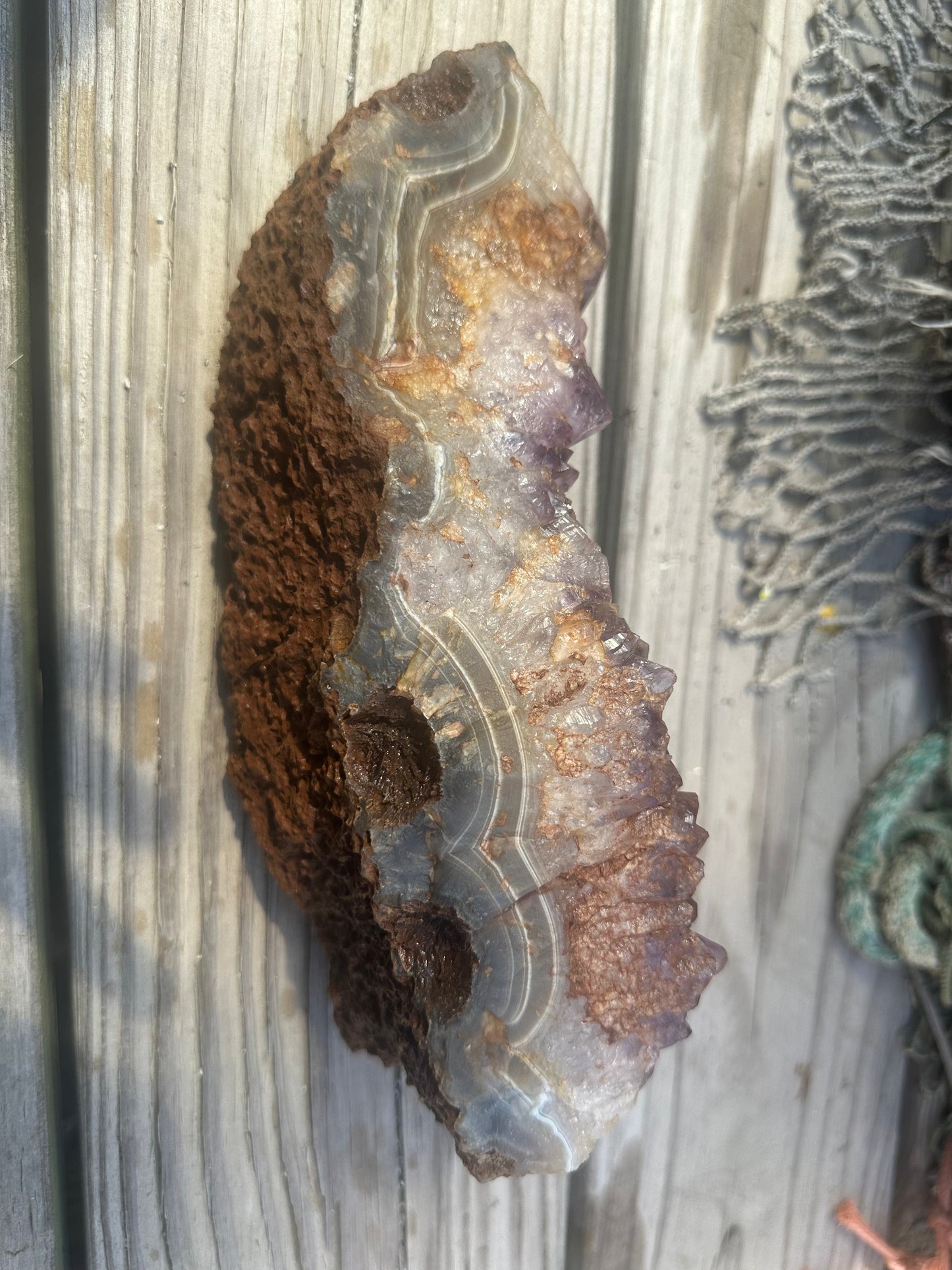 Natural Amethyst Cluster Crystal Specimen-Raw Purple Quartz Geode  (9x3.4x3.8)